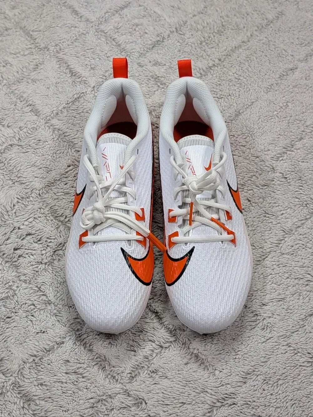 Nike Vapor Edge Speed 360 2 White Orange Football Cleats Mens 9 FQ4045-100 NEW - Picture 2 of 6